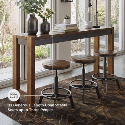 Signature Design by Ashley Furniture Torjin Long Counter Height Table, Seats up to 3, Wood, 72.13" W x 16" D x 36" H, 2-tone Brown