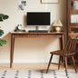 Computer Desk, Solid Wood Desk, Mid Century Modern Home Office, Writing Desk with Drawers for Study Bedroom Living Room 31.49" W - color: Walnut-rubberwood-5, size: 31"W