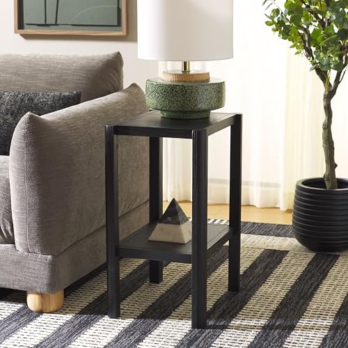 SAFAVIEH Home Collection - Hendro Accent Table, Black Rectangular Side Table with 1 Shelf, Fully Assembled (ACC2401B) - color: Black