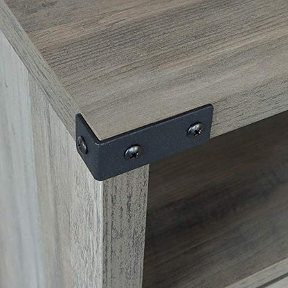 Rainbow Sophia Nightstand, Farmhouse Bedside Table with Cabinet and Shelves, 18 x 18 x 24 Inches, Washed Oak - color: Washed Oak