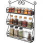 FitWell Scroll Wall Mount Spice Rack, 3-Tier, Traditional Spice Rack Cabinet & Kitchen, Beauty & Nail Polish Organizer for Bathroom, Scroll Wall-Mounted (Black) - color: Black