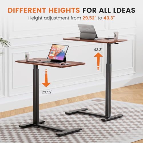 Sweetcrispy Overbed Table, Bedside Table, Storage Shelf | Adjustable Rolling Wheels, Hospital Home Use, Mobile Laptop Desk, Space Saving Frame, Chocolate - color: Chocolate