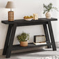 Black Console Table, 55Inch Entryway Console Tables 2-Tier Narrow Wood Console Table Behind Couch Sofa Tables for Living Room, Entryway, Hallway (Black) - color: Black