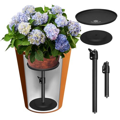 Adjustable Pure Iron Planter Inserts, 7-25” Plant Risers for Inside Pots, Planter Fillers for Large Pots, Indoor & Outdoor Insert with 8-10” Top & 6-10” Base (10 wide top. 10wide base) - size: 10 wide top. 8wide base