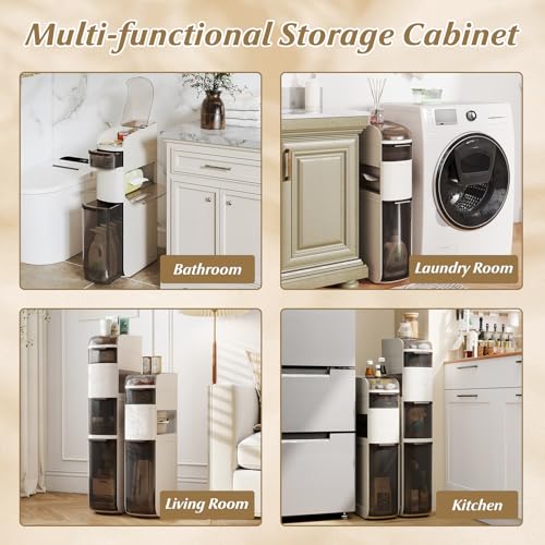 Giantex 4-Tiers Narrow Bathroom Storage Cabinet, Slim Rolling Toilet Paper Organizer w/Drawers, Tissue Box, Movable Plastic Storage Cart for Laundry Living Room Kitchen (17” x 7” x 30”（4 Tiers）) - size: 17” x 7” x 30”（4 Tiers））