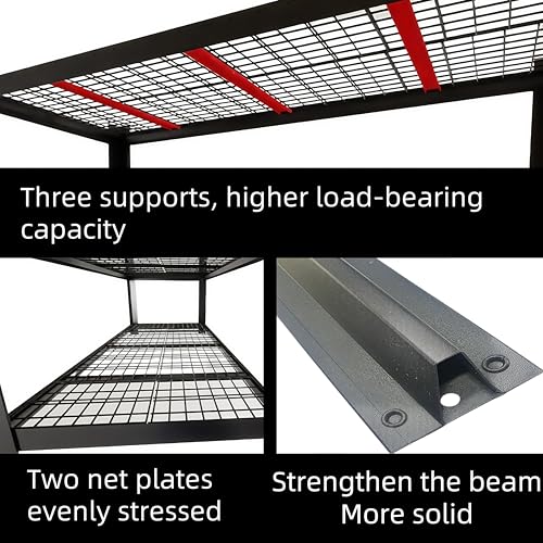 71" Wide Garage Shelving Unit, 71" W x 24" D x 71" H, Heavy Duty Garage Storage Shelves, 8000 LBS Capacity, Industrial Adjustable Shelves for Basement Warehouse - size: 4T 71" W x 24" D x 71" H