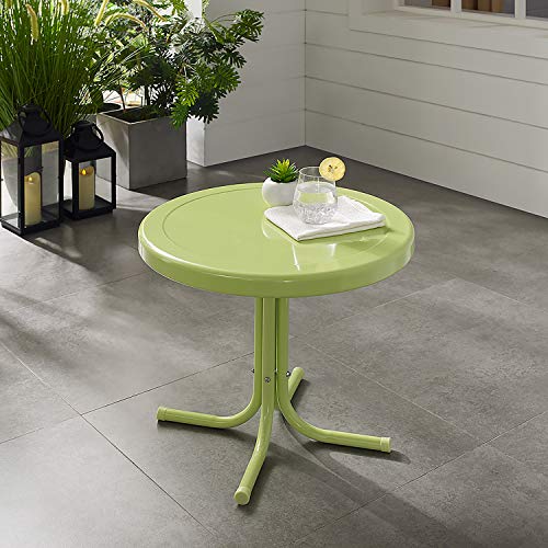 Crosley Furniture Griffith Weather Resistant Retro Metal Outdoor Side Table for Patio, Deck, Porch, Key Lime - color: Key Lime