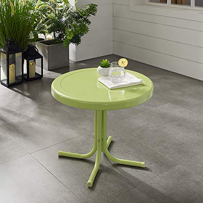 Crosley Furniture Griffith Weather Resistant Retro Metal Outdoor Side Table for Patio, Deck, Porch, Key Lime - color: Key Lime
