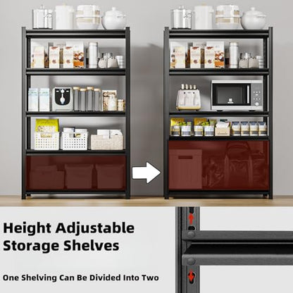 62" W x 24" D x 84" H Garage Shelving Heavy Duty Metal Shelving 5000LBS Storage Shelves Adjustable Metal Shelves for Storage Industrial Garage Shelves for Warehouse Basement (5T 84*62*24) - size: 5T 62" W x 24" D x 84" H