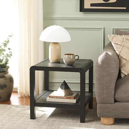 SAFAVIEH Home Collection Omara Black 1-Shelf Square Accent Side Table - color: Black