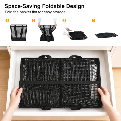 STO STO 3-in-1 Laundry Cart with Hanging Rack, Slim Space-Saving Rolling Laundry Sorter Hamper with Hanging Bar, Removable Pop-Up Mesh Laundry Basket, Storage Shelf, Lockable Wheels for Small Spaces