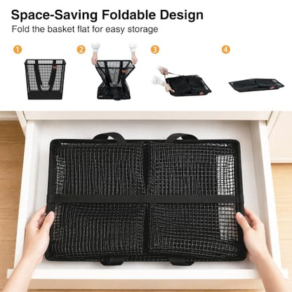 STO STO 3-in-1 Laundry Cart with Hanging Rack, Slim Space-Saving Rolling Laundry Sorter Hamper with Hanging Bar, Removable Pop-Up Mesh Laundry Basket, Storage Shelf, Lockable Wheels for Small Spaces