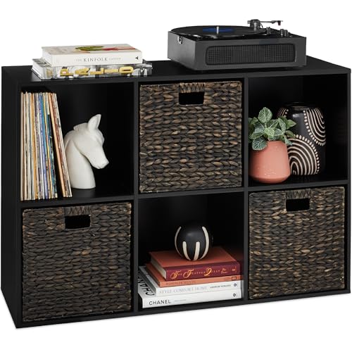 Best Choice Products 6-Cube Storage Organizer, 13.5in Shelf Opening, Bookcase, Display Shelf, Customizable w/ 3 Removable Back Panels – Black - color: Black, size: 6-Cube, 13.5in Shelf Opening, No Legs