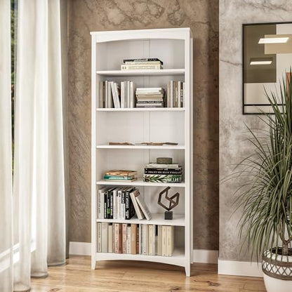 Camaflexi Shaker Style Bookcase, 72", White - color: White, size: 72"