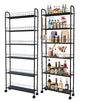 6 Tier Slim Rolling Storage Cart, Mobile Shelving Unit with Wheels, Metal Wire Storage Rack with Baskets for Kitchen Bathroom Office Laundry Narrow Piaces (6in Slim Rolling Cart) - size: 6in Slim Rolling Cart