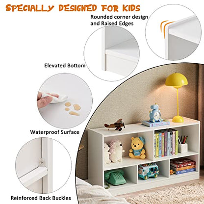 Toy Organizers and Storage, 5-Section Kids Bookshelf for Organizing Books Toys, School Classroom Wooden Storage Cabinet for Children's Room, Playroom, Nursery