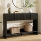 AMERLIFE 45" Fluted Entryway Console Table with 2 Drawers and Open Shelf | Modern Entryway Table with Rounded Edges, Wood Sofa Table for Hallway, Foyer, Behind Couch, Living Room, Black - color: Black - Fluted Panel, size: 45"