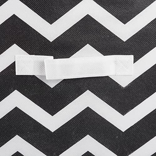 DII Non Woven Polyester Storage Bin, Chevron, Black, Small Set of 2 - color: Black, size: Small Set of 2