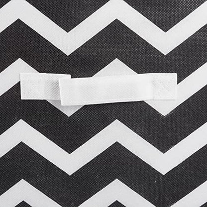 DII Non Woven Polyester Storage Bin, Chevron, Black, Small Set of 2 - color: Black, size: Small Set of 2