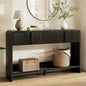 AMERLIFE 55" Fluted Entryway Console Table with 2 Drawers and Open Shelf | Modern Entryway Table with Rounded Edges, Wood Sofa Table for Hallway, Foyer, Behind Couch, Living Room, Black - color: Black - Fluted Panel, size: 55"