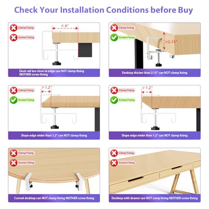 Univivi No Drill Under Desk Cable Management Tray, 28 inch Cable Management | Clamp/Screw Mount Cable Management Desk, Premium Fabric Cable Management Box, Various Sizes Wire Management for Office, Home - color: White, size: 28"L x 5.5"W