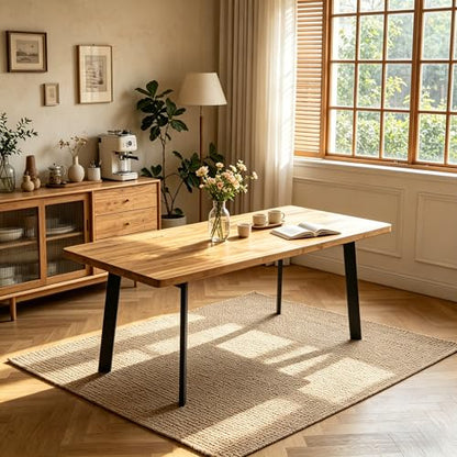 Extendable Dining Table for 6 to 8 People, 63" to 78.7" Modern Kitchen Table with Removable Extension Leaf, MDF Expandable Dining Room Table Compact for Small Spaces, Walnut - color: 63'' - 78.7'' Walnut Table