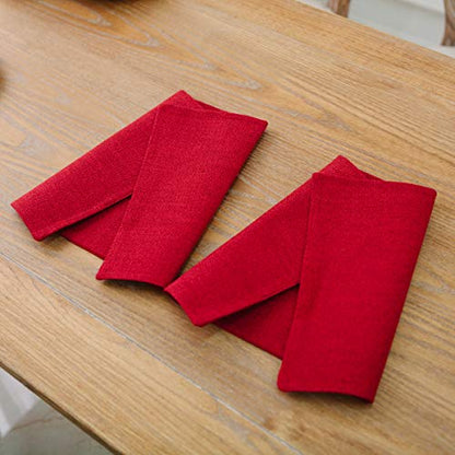 4 Piece Soft Caddice Faux Linen Place Mats Heat Resistant Dining Table Place Mats Kitchen Table Mats 12x18 Burgundy - color: Burgundy, size: Rectangular Placemats 12" x 18"
