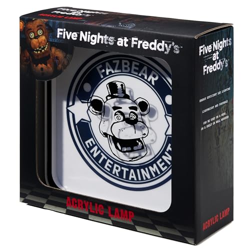 Numskull Official Five Nights at Freddy's Desk Lamp Wall Light for Bedroom, Office, Home, Study, Work - Perspex Material - Official FNAF Merchandise - color: FNAF