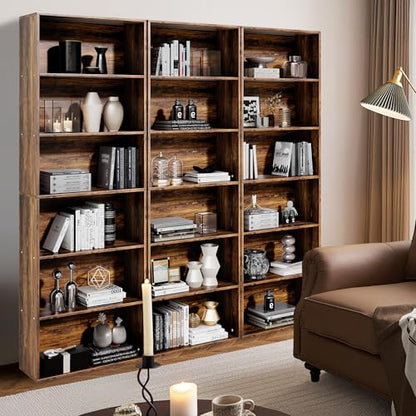 GRUSIGN 71" Tall 6-Tier Bookshelf, Large Open Display Bookcase with Ample Storage, Floor Standing Book Shelf for Living Room, Home Office, Bed Room, Brown - color: Brown