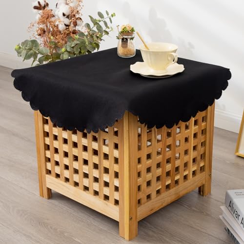 Small Round Black Tablecloth 24 Inch | Polyester Fabric Washable Table Cover Decorative Wrinkle Resistant Solid Color Table Cloth for Nightstand Party Wedding - color: Black, size: 24" (Round)