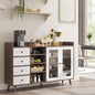 GarveeLife 55" Large Sideboard Buffet Cabinet with Storage, 30" Tall Modern Kitchen Storage Cabinet,Adjustbale Shelf, Coffee Bar, Long Accent Table for Dining Room, Living Room, Entryway,Brown - color: Brown