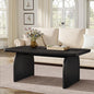 Tribesigns Rectangle Coffee Table, 47-Inch Wood Rectangular Living Room Table, Farmhouse Accent Center Low Cocktail Tea Table with Sturdy Base & Rounded Corners, Easy Assembly (Black) - color: Black