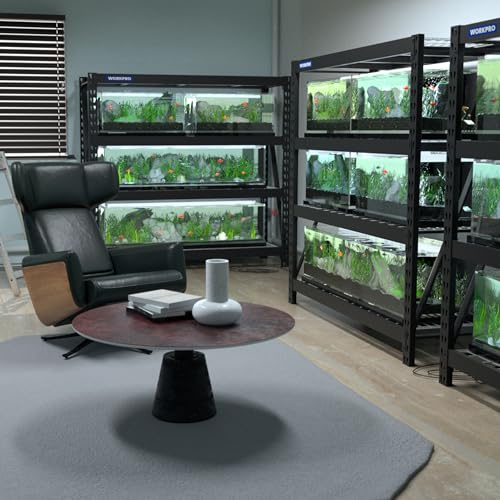 WORKPRO Heavy Duty Metal Garage Shelving, 68" W x 24" D x 65" H, 7200 LBS Load - color: Black, size: 68”W x 24”D x 65”H
