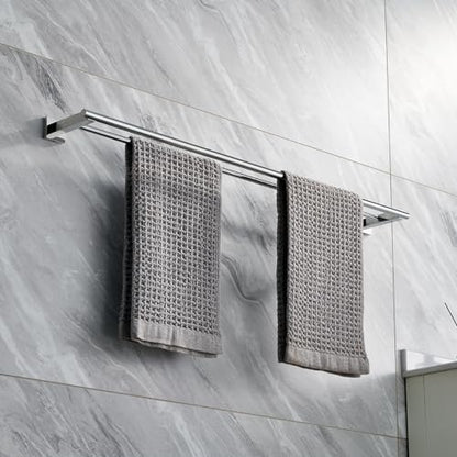 Miyili 36-Inch Double Towel Bar Stainless Steel Bathroom Towel Rack Holder Wall Mount Polished Finish, A02N90B - color: Polished Steel, size: 36-Inch