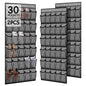 Kotkn Over the Door Shoe Organizer with 30 Breathable Mesh Pockets (2PC-Gray) - color: 2PC-Gray