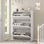 Garvee Shoe Cabinet with 3 Flip Drawers, Hidden Wood Shoe Cabinet,Freestanding Shoe Storage Cabinet with Adjustable Shelf for Entryway Hallwa, Living Room, Living Room, White - color: White