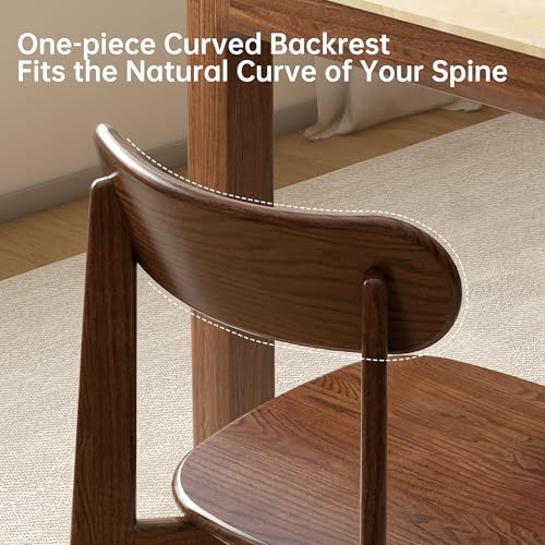 39’’-55’’ Oak Extendable Dining Table and Chairs & Bench Set, Solid Wood Folding Kitchen Table, Mid Century Dinner Table for Kitchen, Apartment, Living Room (Walnut, 55''+2Chairs-HSA+47'' Bench) - color: Walnut, size: 55''+2Chairs-HSA+47'' Bench