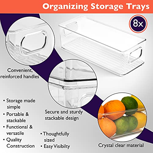 ClearSpace Plastic Pantry Organization and Food Storage Bin – Great Kitchen Organization and Kitchen Storage – Fridge Organizer Bins– 8 Pack - size: 8 Pack
