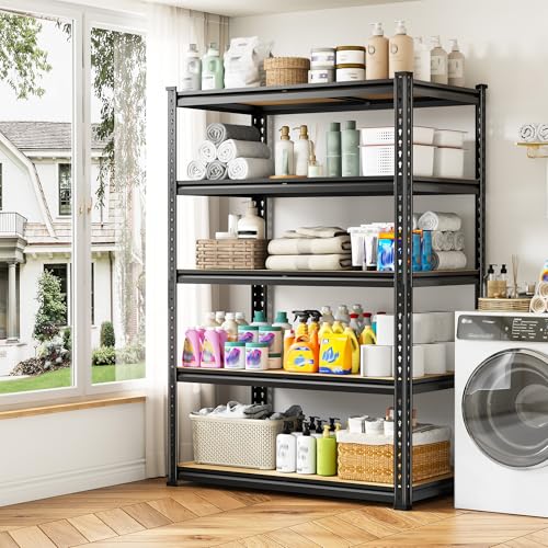 DurayLoly 5-Tier Storage Shelves, 1980LBS Adjustable Pantry Shelves, Metal Shelving Unit for Storage, Kitchen, Pantry, Closet, Laundry, Garage, 72.06" H x 35.55" W x 15.76" D - size: 72.06" H x 35.55"W x 15.76" D