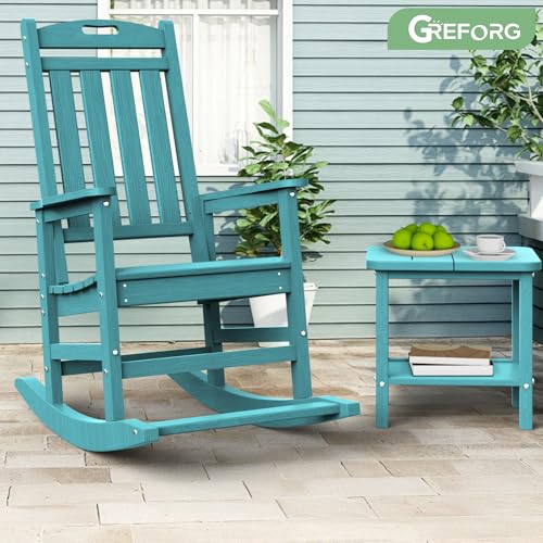 Patio Side Table, Small Rectangular HDPE Adirondack End Table for Outdoor Use in Pool, Garden, Lawn, Backyard,Aurba - color: Aurba