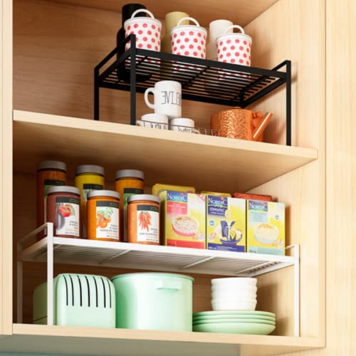 Cabinet Shelf, 13" Kitchen Counter Shelf, Metal Wire Stackable Cupboard Spice Rack, Space Saving Countertop Orgainzer and Storage Rack Shelves for Kitchen Pantry Bathroom - size: Small (13 inch)