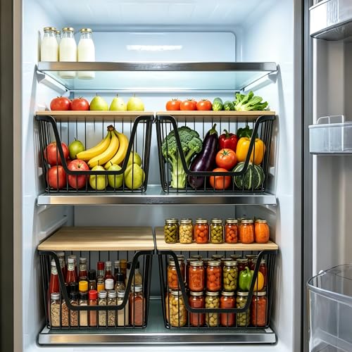 1 Pack Fruit Basket for Kitchen Counter, Stackable Pantry Organizers Storage, Large Wire Storage Basket Suitable for Storing Fruits, Onions, Potatoesand Vegetables - size: 1PACK