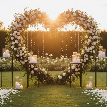 Pack of 2 Already installed Black Plant Stand,Dimension 9.84*H27.56in and 8.66*H23.62in,indoor stable steel frame Flower Stands drink table for party wedding Centrepieces Living Room Patio Garden - color: Black