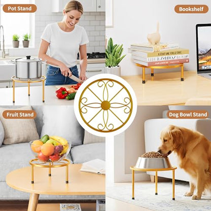 5 Pack Planters Stands with Gold Outdoors Plant Holders Indoor (GoldS) - color: GoldS