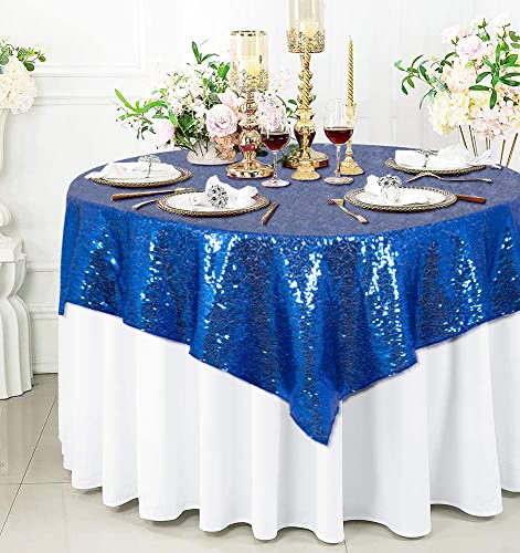 ShiDianYi Royal Blue Tablecloth 70x70-Inch Sequin Table Cloth Blue Sequin Table Cover Square Tablecloths Sequence Table Cloths for Wedding Birthday Holiday Decor - color: Royal Blue, size: 70" x 70" (Square)