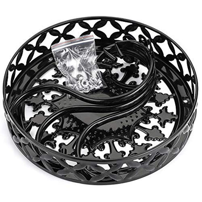 OwnMy Metal Round Plant Stand Indoor Outdoor Iron Flower Pot Holder, Heavy Duty Plant Stand Display Potted Rack for Home, Garden, Patio, Black - color: Black