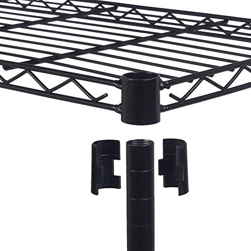 4-Tier Shelf, Adjustable Wire Metal Rack Shelving, Heavy Duty Standing Storage Shelves, Garage, Kitchen, Office, Bathroom, Shelfs Easy Assembly, 58" W x 14" D x 59" H, Black - color: Black, size: 4-tier 57.87"W x 13.78"D x 59.06"H