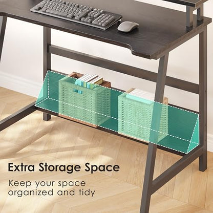 ALISENED 31.5 Inch Small Office Desk with Storage, Small Desk for Small Spaces, Compact Home Office Desk, Mini Study Desk for Bedroom, Black - color: Black