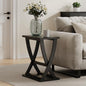 ChooChooEnd Table, Narrow Side Table with Storage Shelf | Simple shape, Living Room, Black - color: Black, size: 11.81"D x 23.62"W x 23.03"H