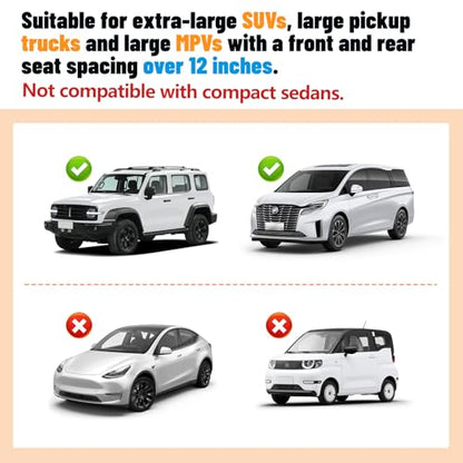 Car Desk for Laptop, Portable Car Table Tray for Front/Rear Passenger Seat, Height Adjustable Laptop Desk for Travel, Work & Eating